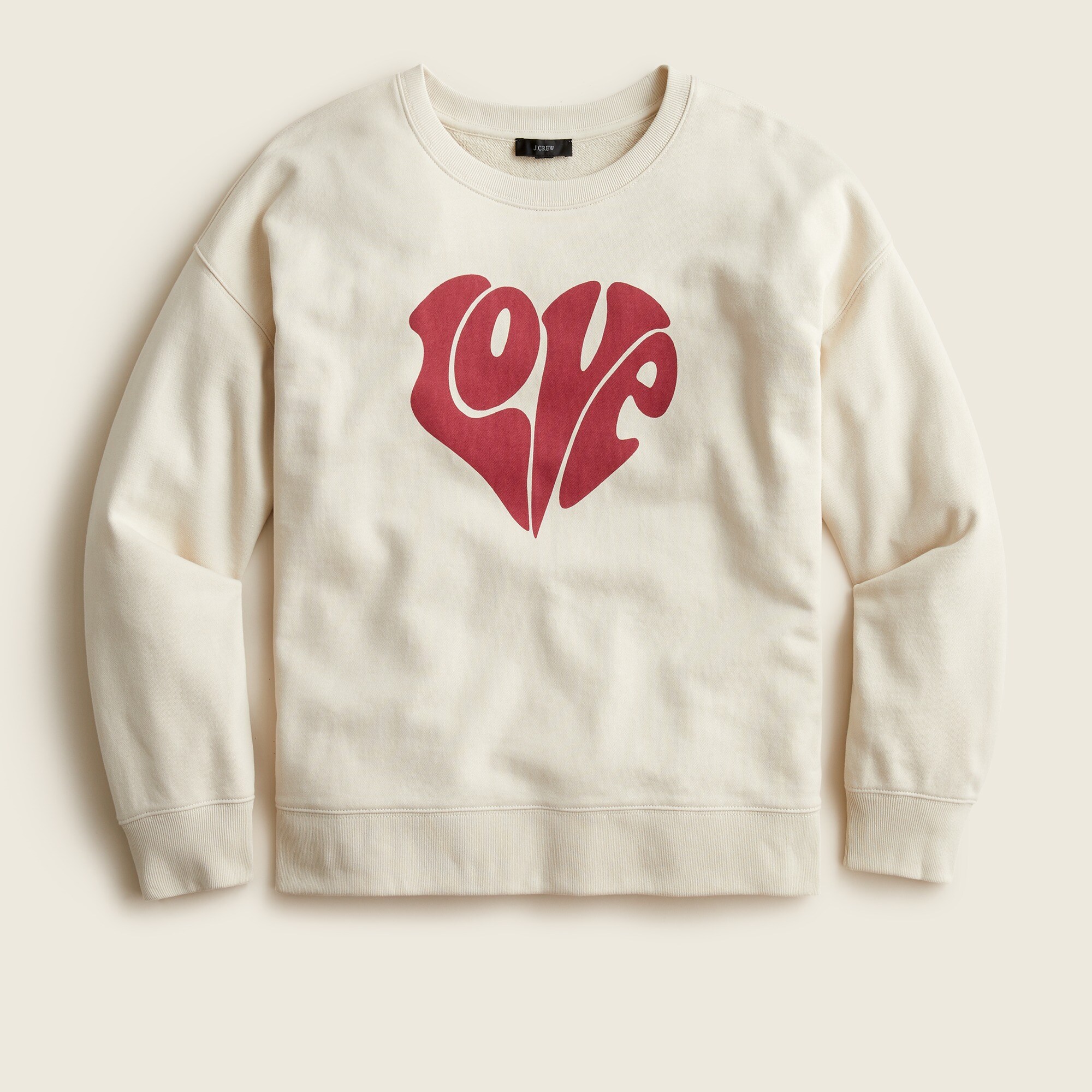 University terry "Love" heart sweatshirt