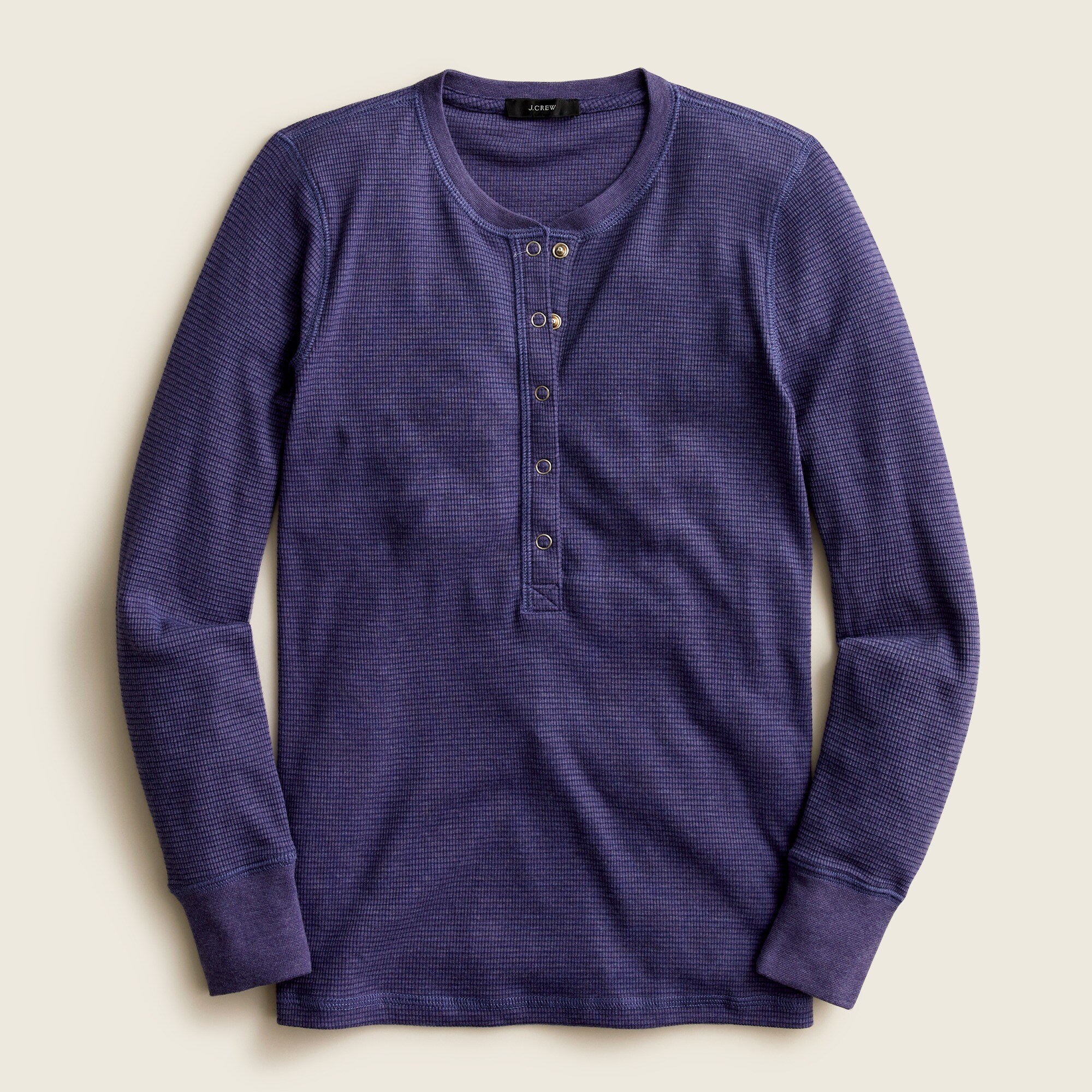 Lightweight waffle base-layer henley