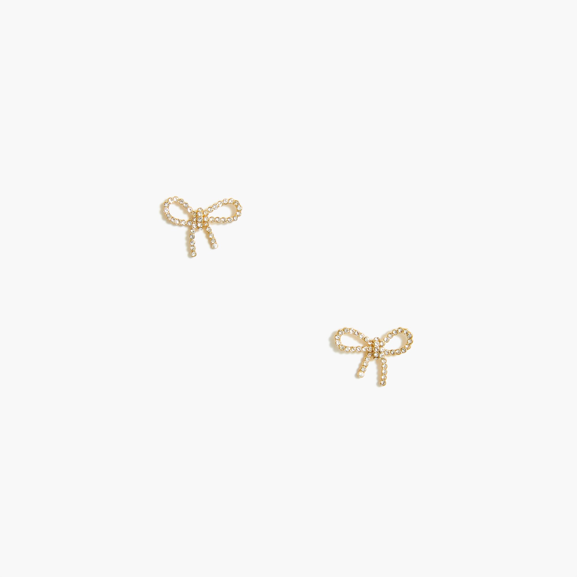 crystal bow stud earrings for women