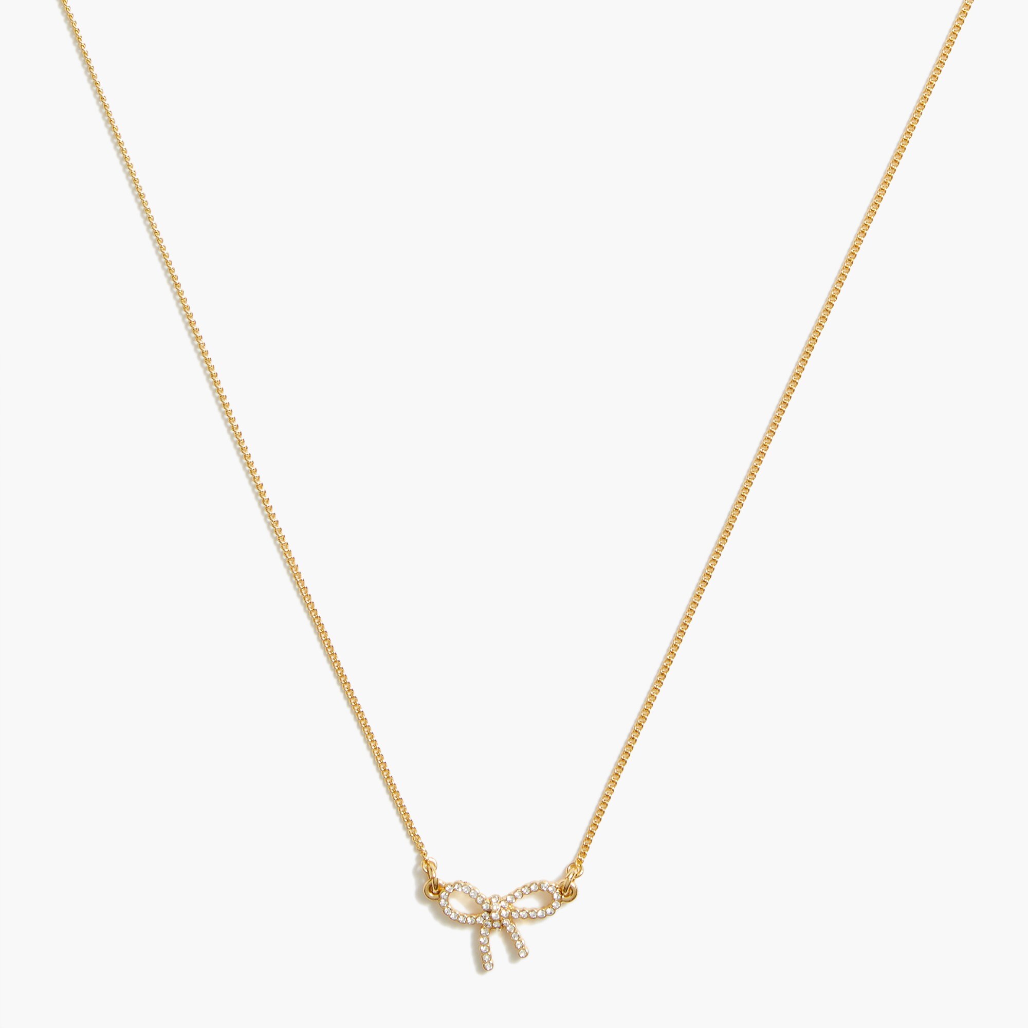 Pavé crystal bow necklace