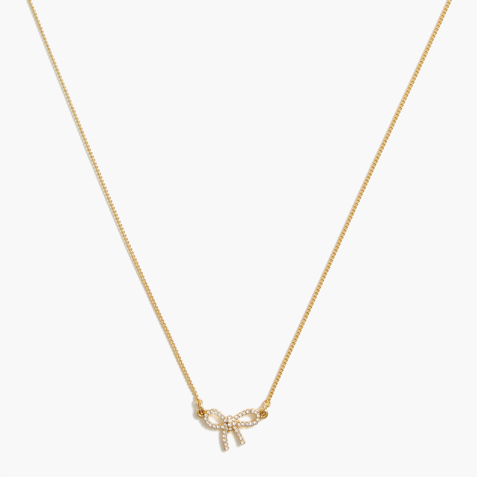 pav&eacute; crystal bow necklace for women