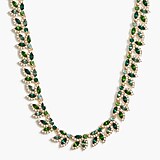 Crystal leaves statement necklace
