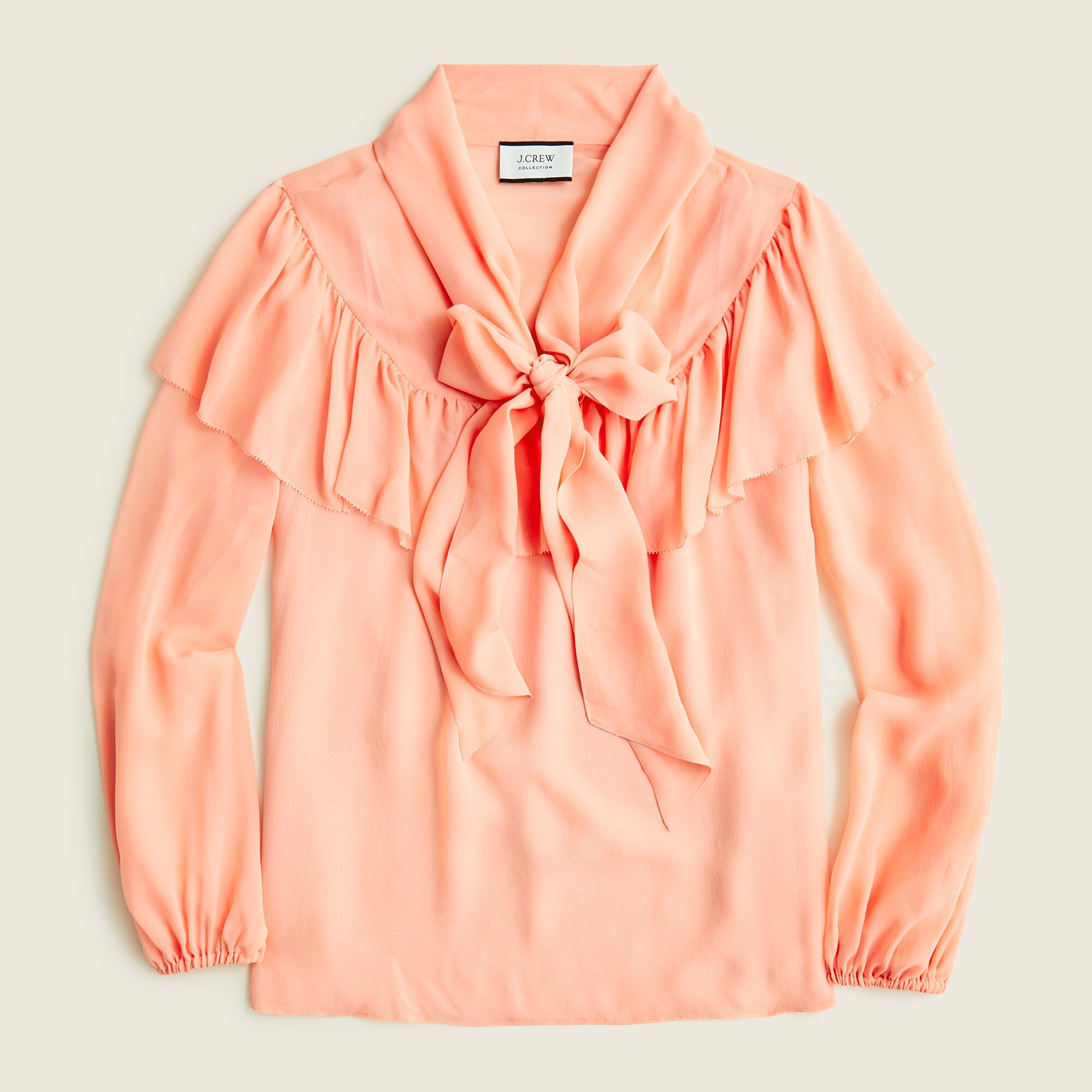 J.crew シルク ブラウス スカート ３点セット Tie-neck Silk Chiffon Top For Women | J.Crew