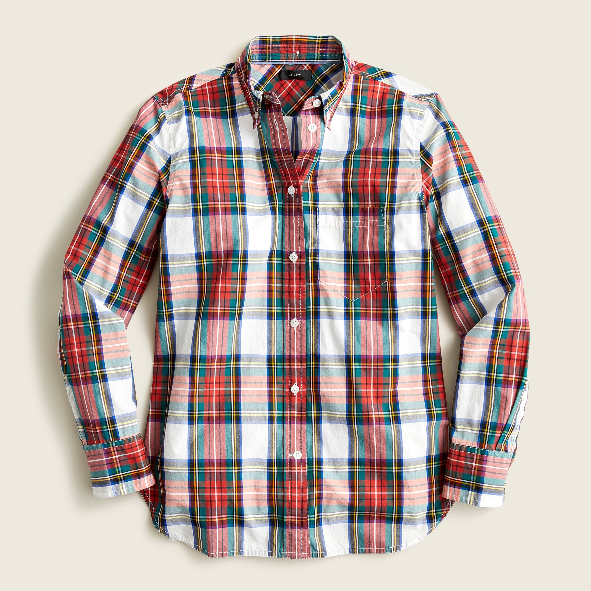 J.Crew: Classic-fit Washed Cotton Poplin Shirt In Snowy Stewart