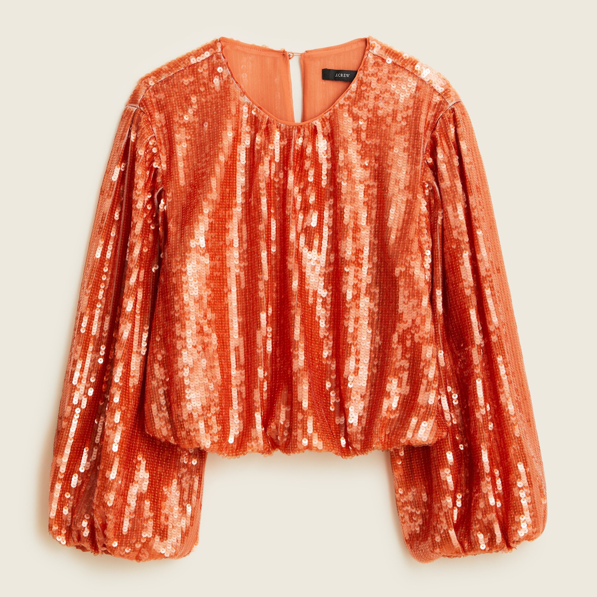 Bubble-sleeve sequin top