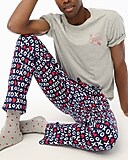 Printed cotton poplin pajama pant