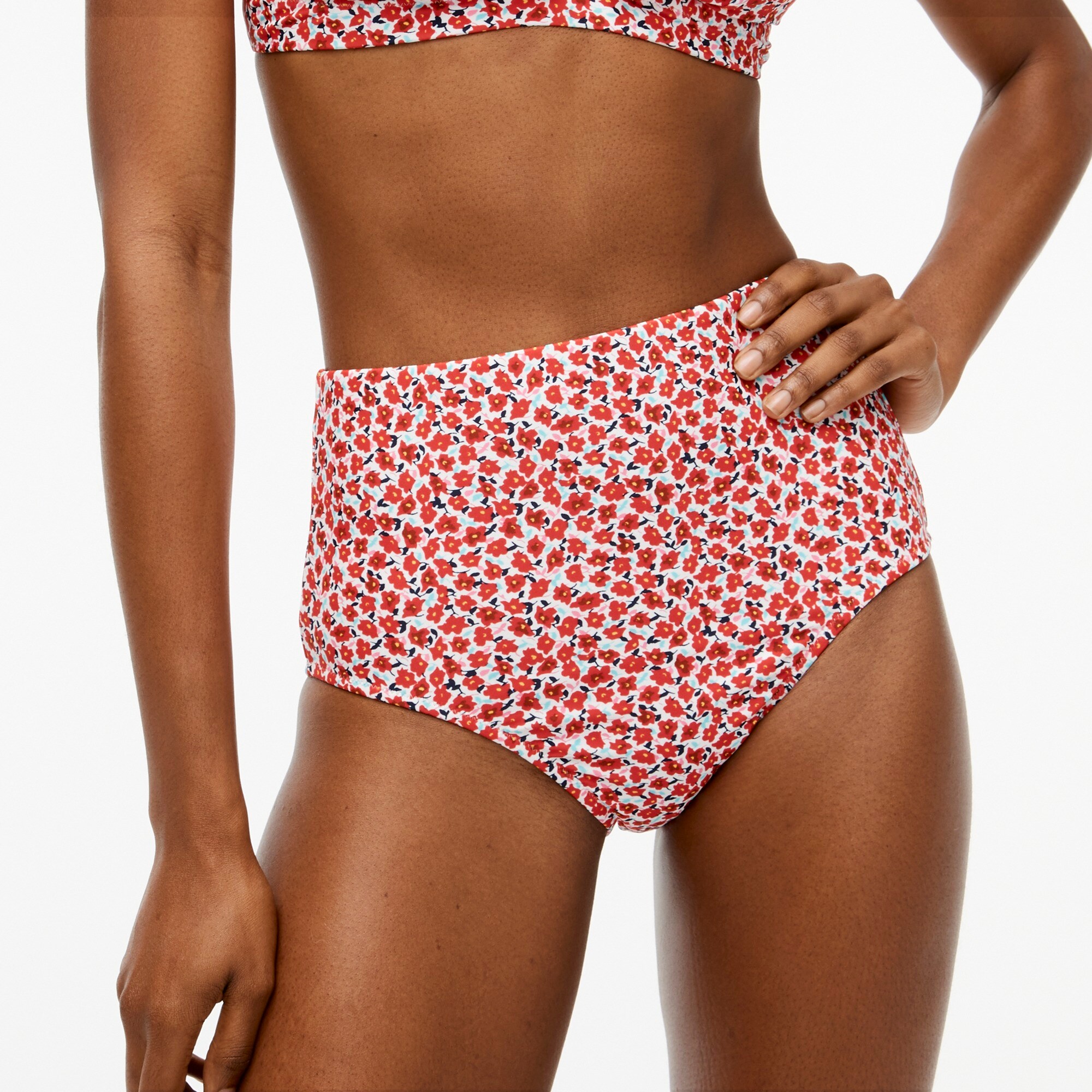 Printed high-waisted bikini bottom - image 2
