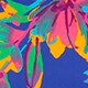 Printed high-waisted bikini bottom BRILLIANT BLUE FUCHSIA  factory: printed high-waisted bikini bottom for women