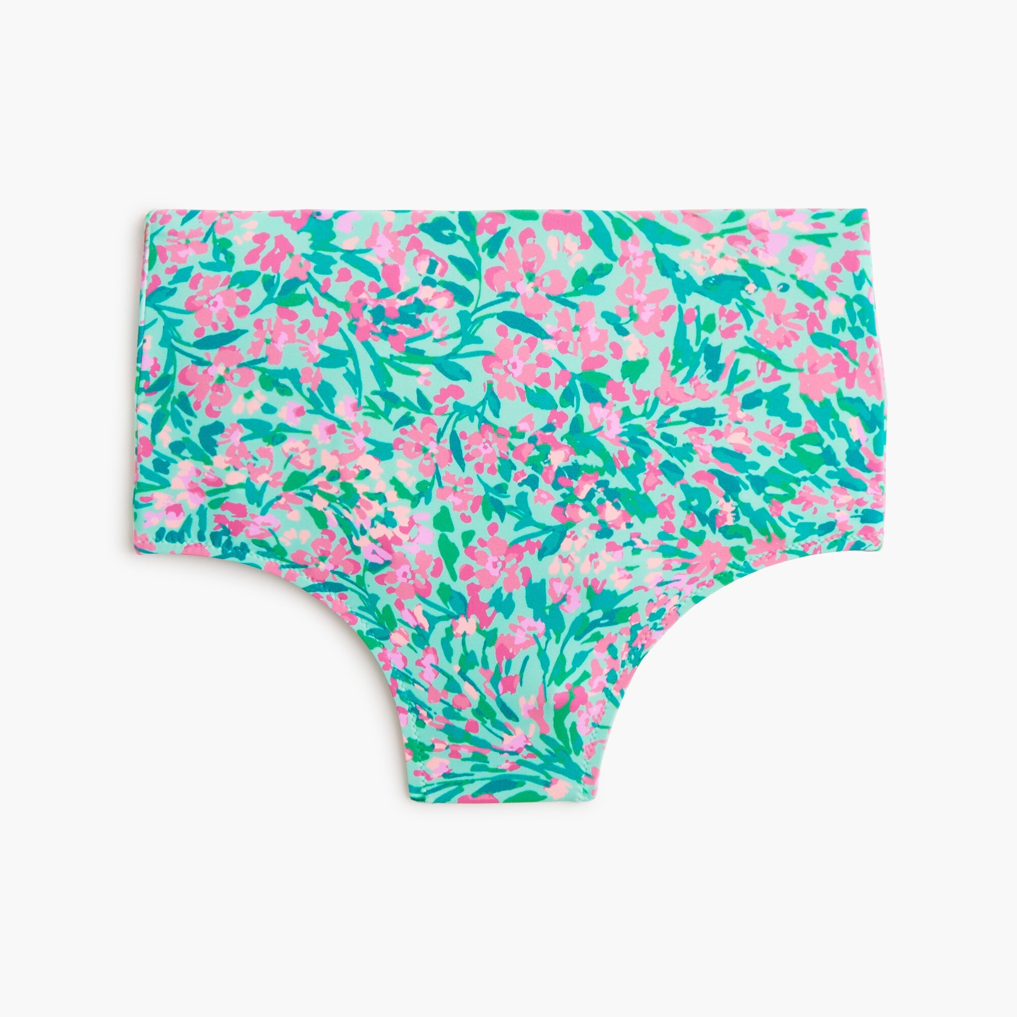 Printed high-waisted bikini bottom