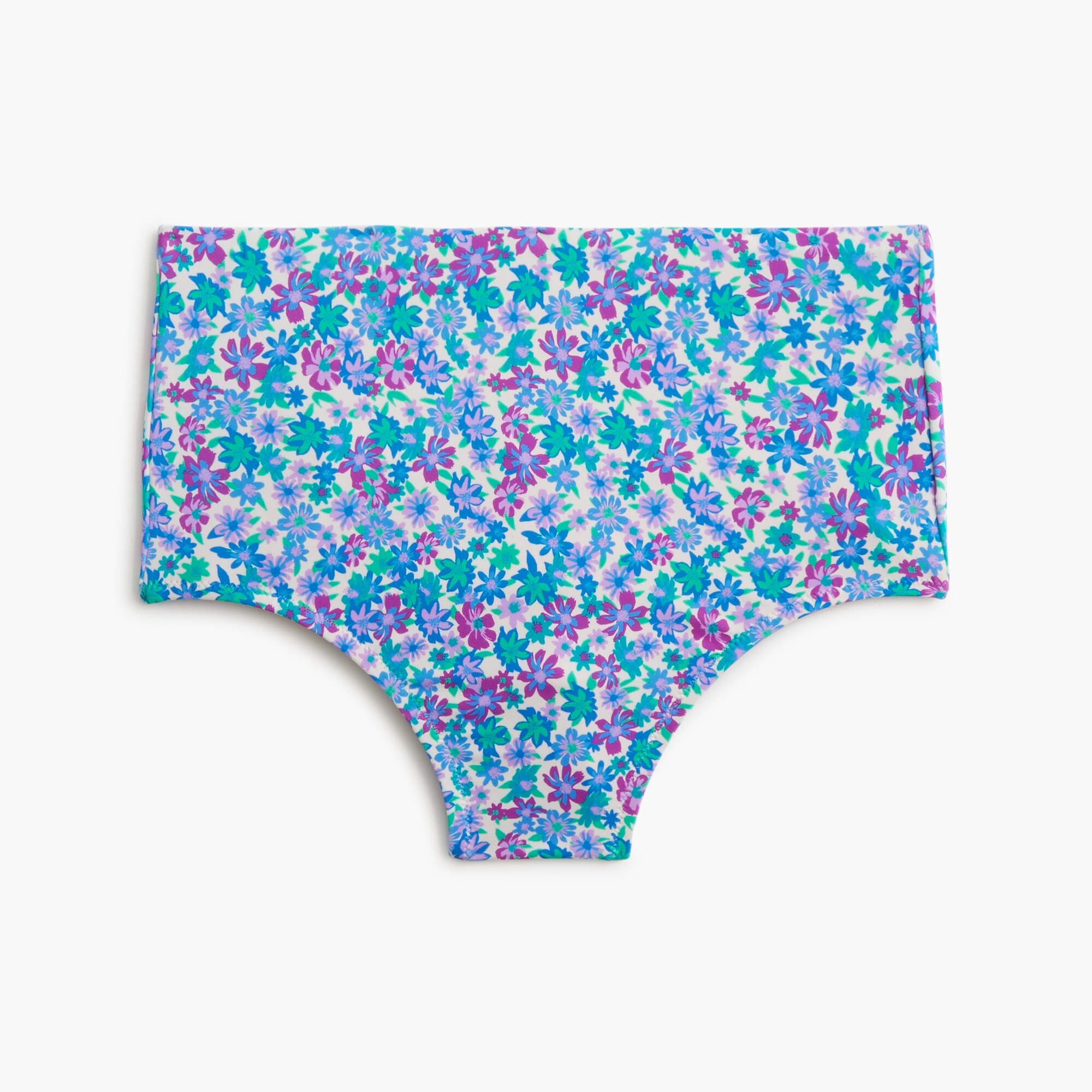 Printed high-waisted bikini bottom