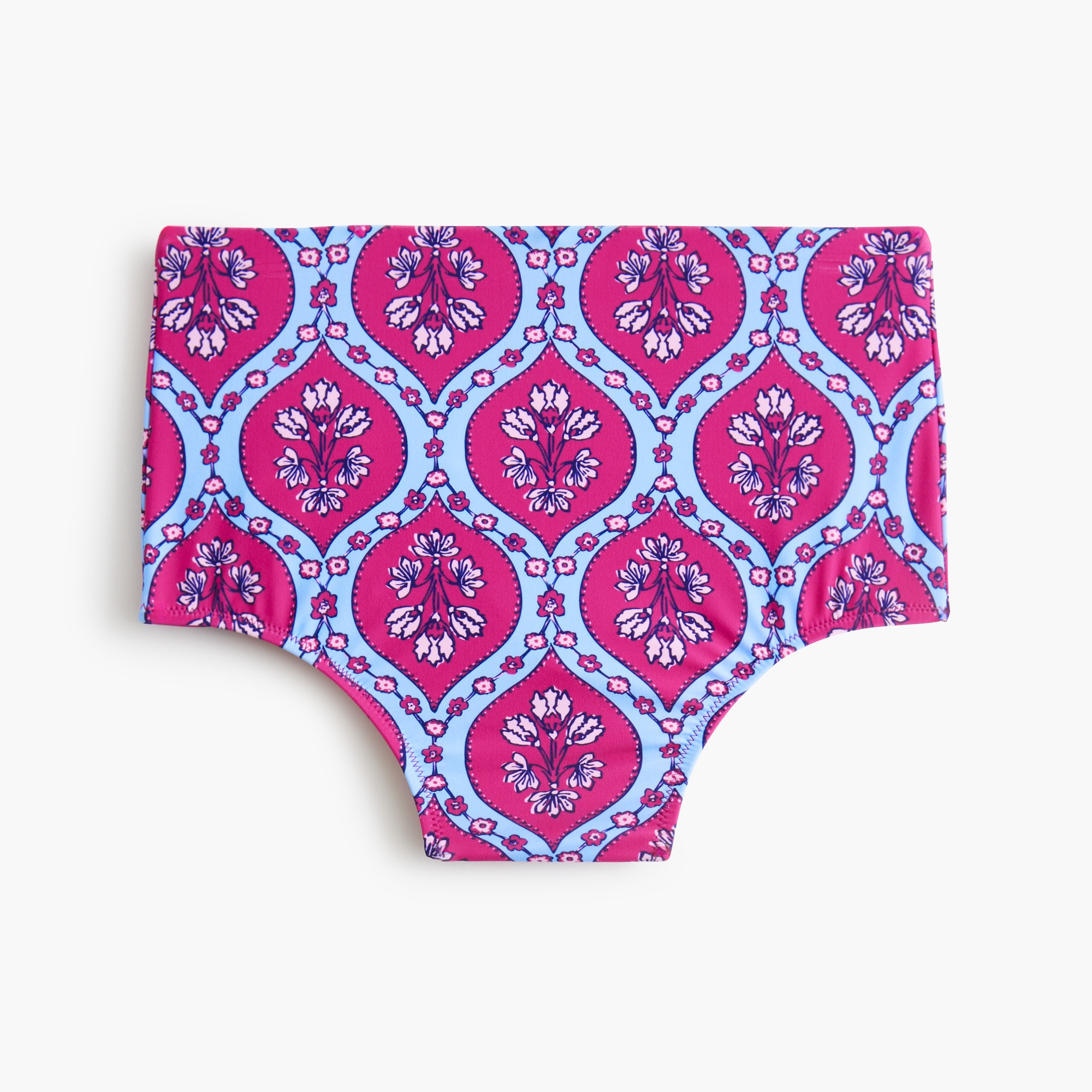 Printed high-waisted bikini bottom