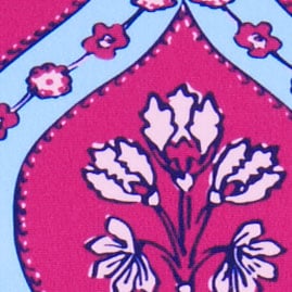 Printed high-waisted bikini bottom BRILLIANT PLUM MULTI