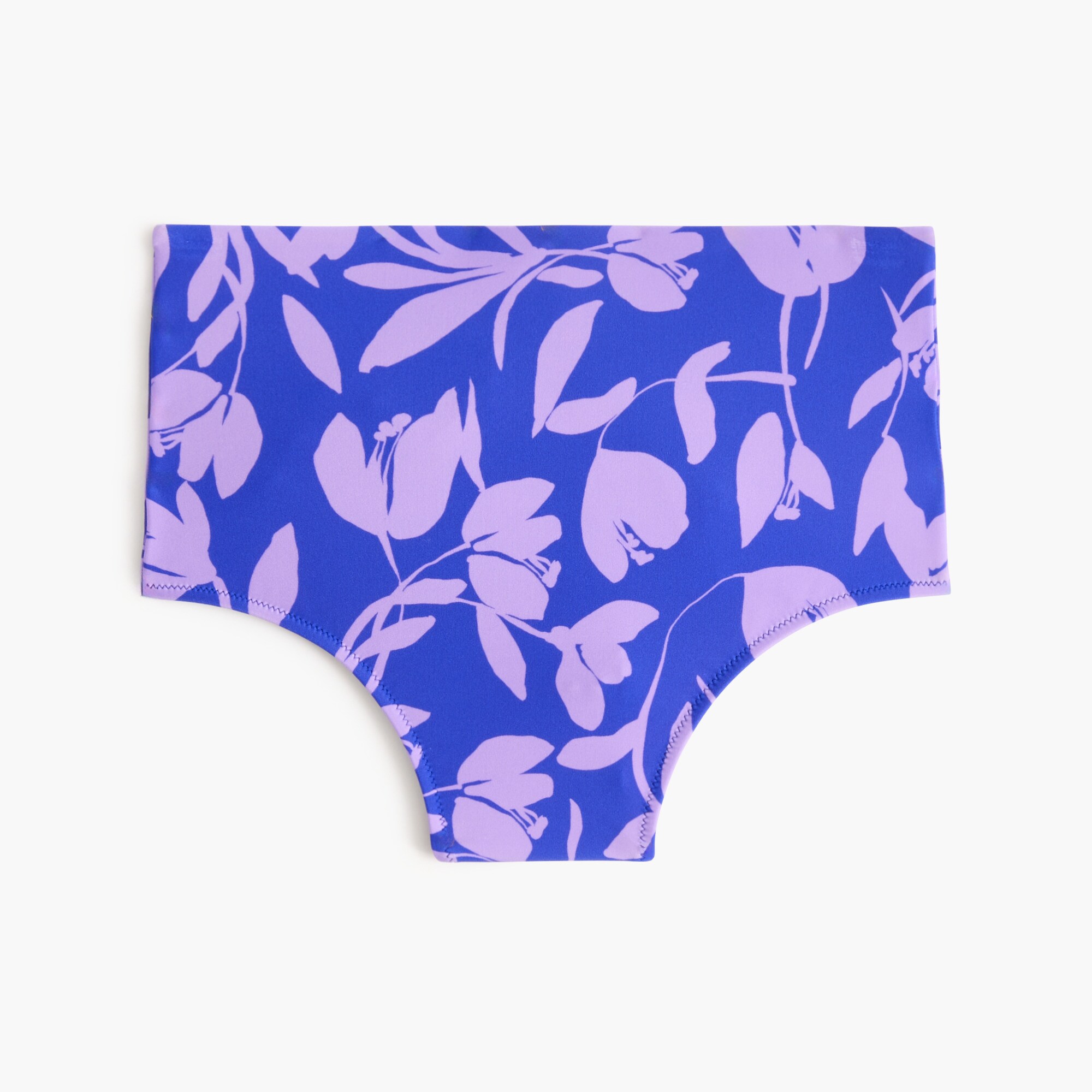 Printed high-waisted bikini bottom