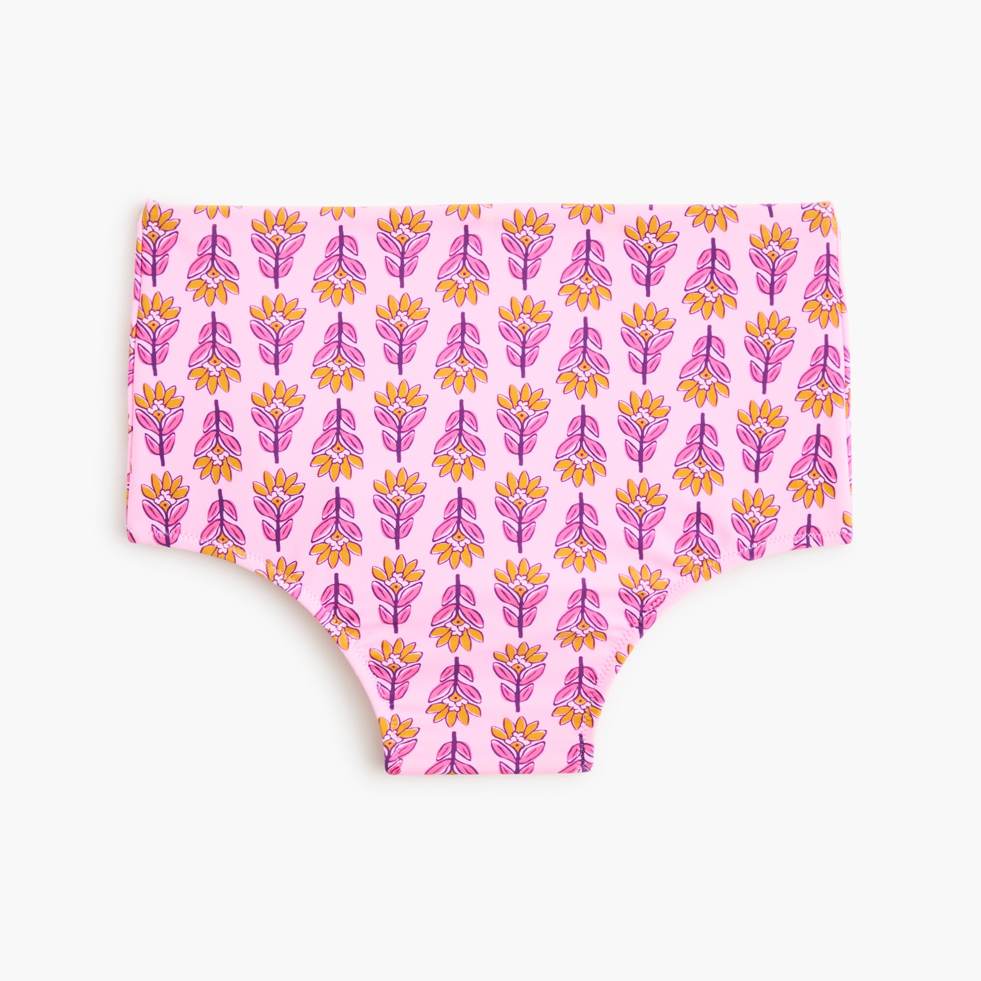 Printed high-waisted bikini bottom