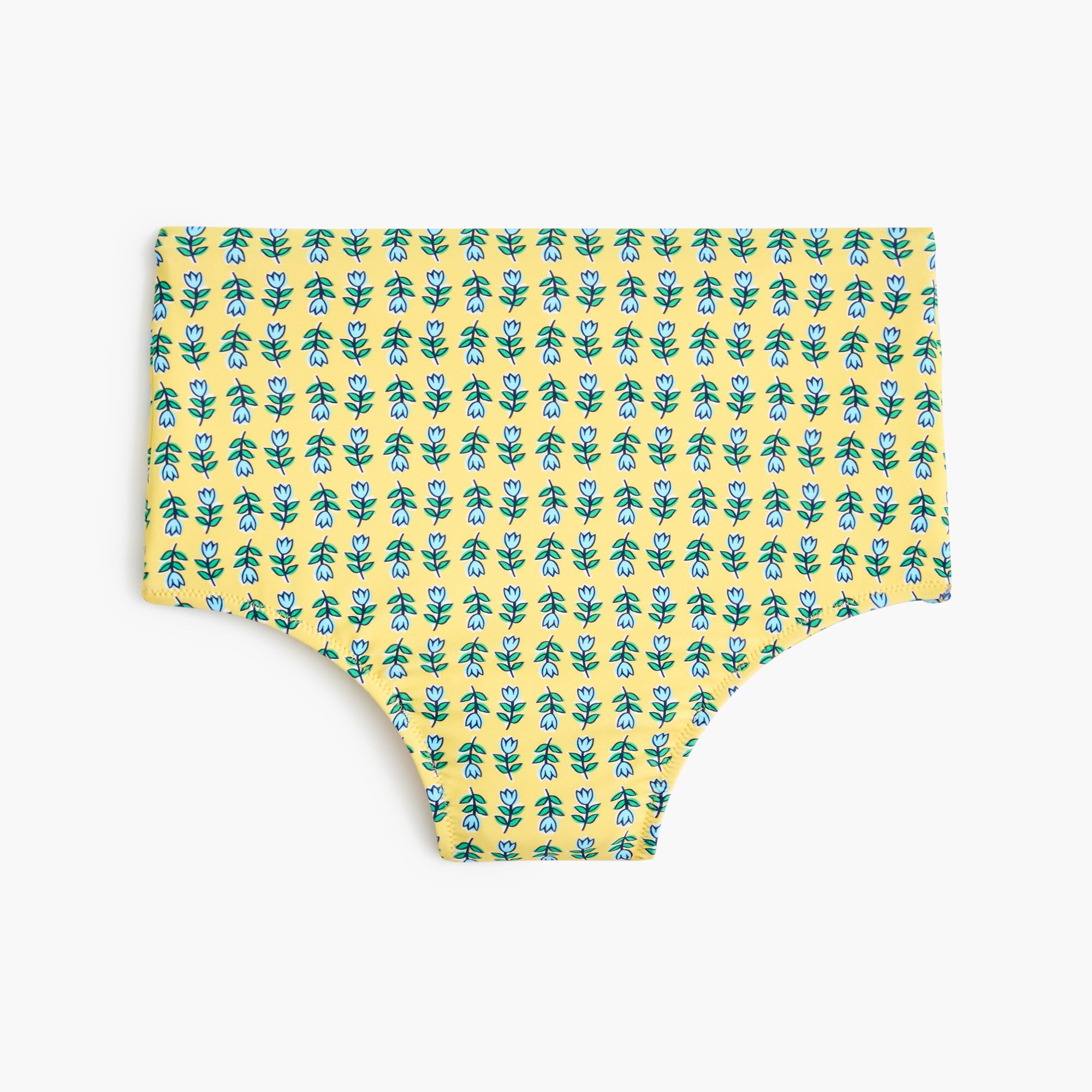 Printed high-waisted bikini bottom