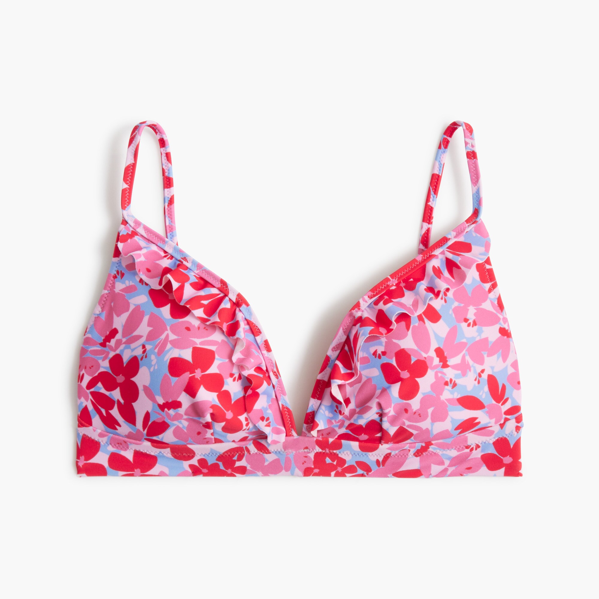 womens Printed french bikini top with ruffles