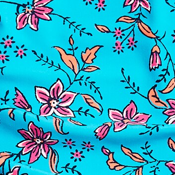 Floral strapless one-piece swimsuit RADIANT AQUA MELON INTE factory: floral strapless one-piece swimsuit for women