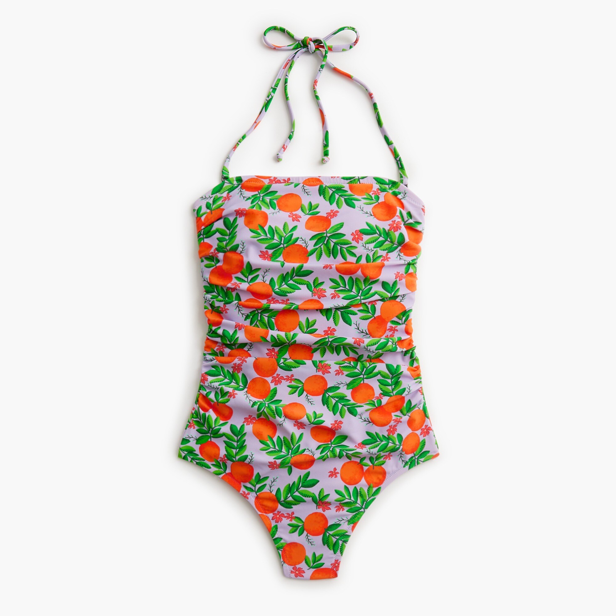 Floral strapless one-piece swimsuit