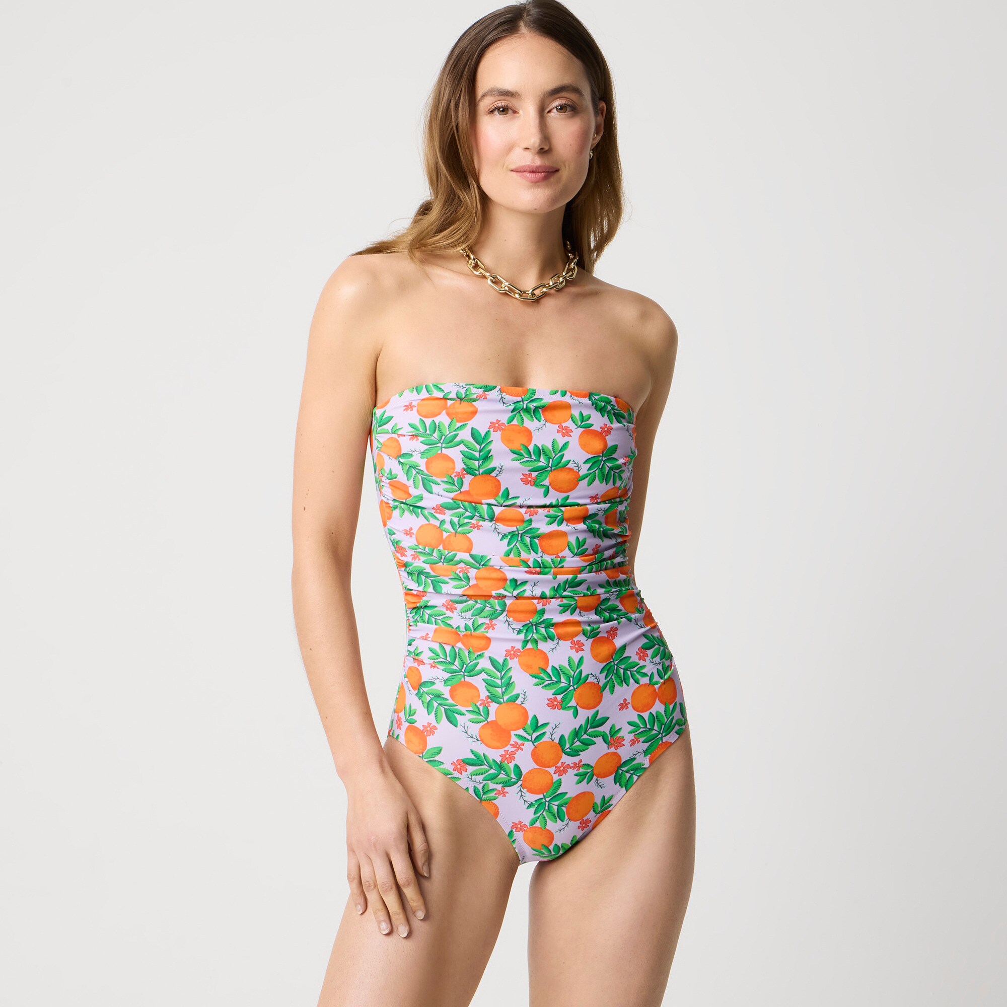 womens Printed strapless one-piece swimsuit