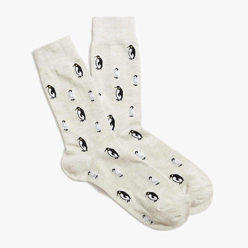 factory: penguins socks for men, right side, view zoomed