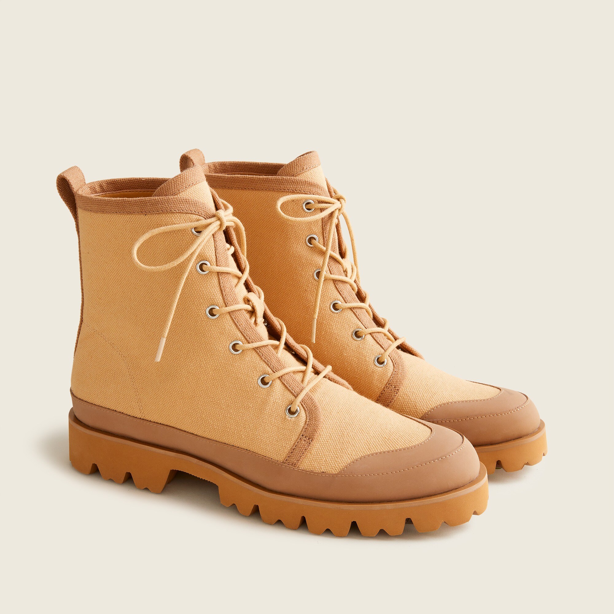 J.Crew Gwen Canvas Lace up Lug sole Boot For Women