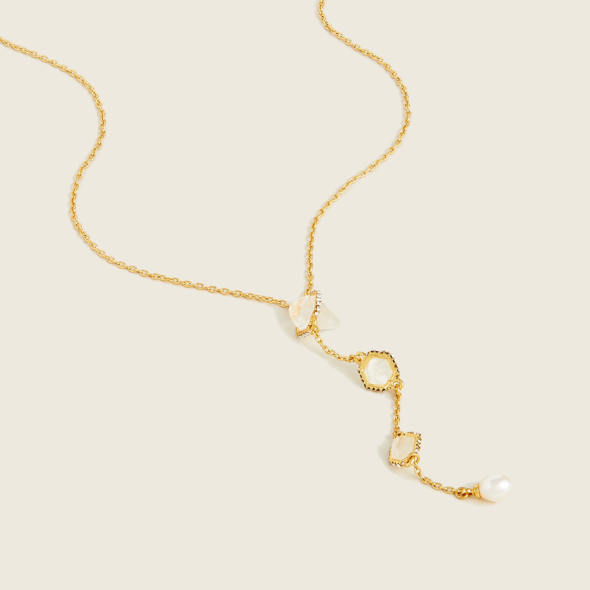 Triple-drop lariat necklace