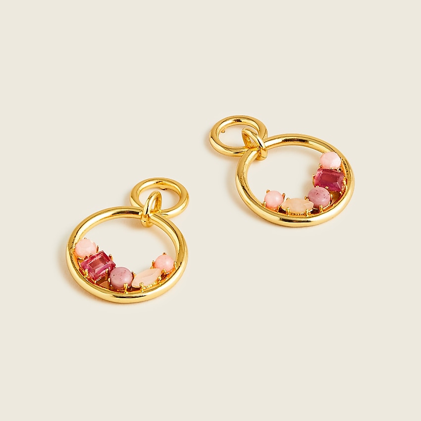 j.crew: nested stone drop earrings for women, right side, view zoomed