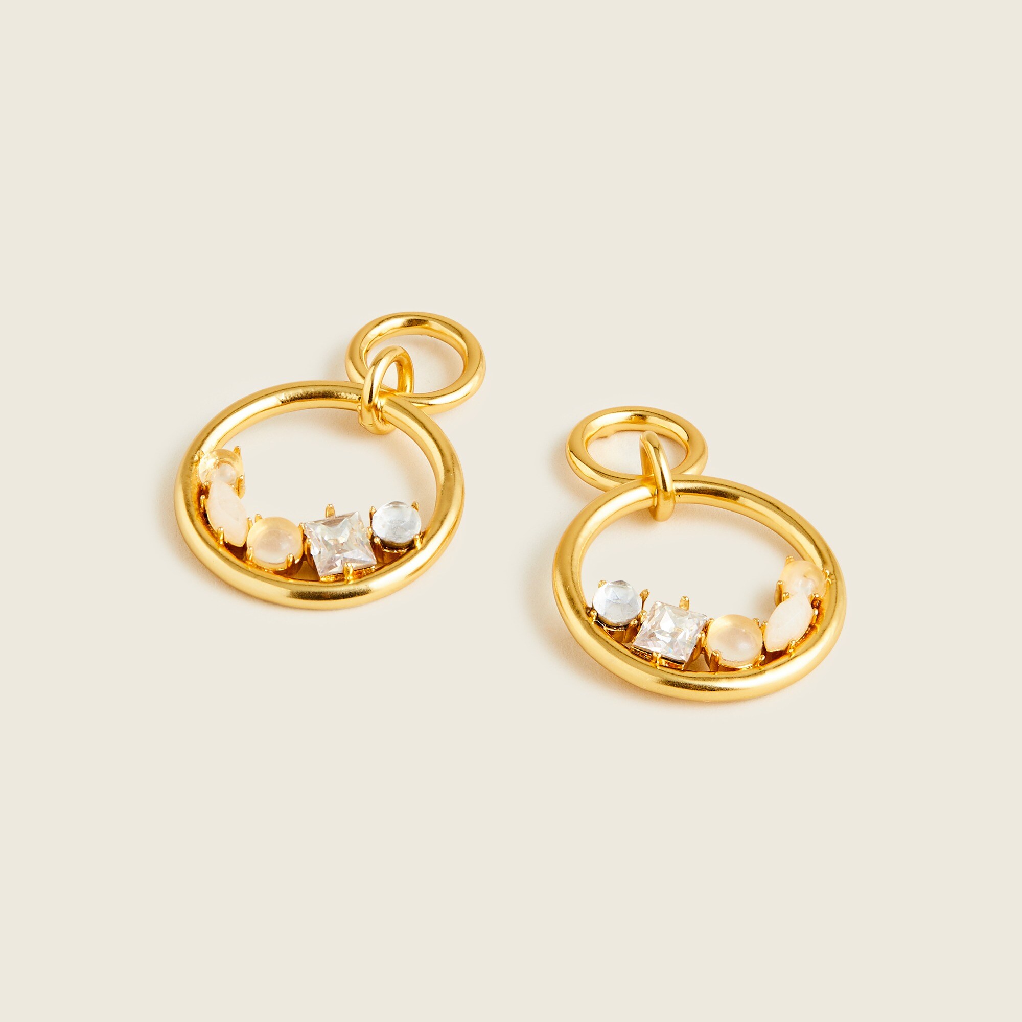 Nested stone drop earrings