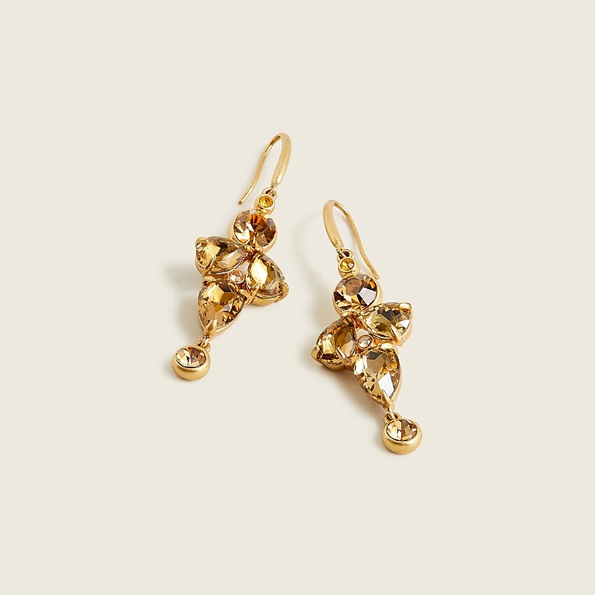 j.crew: dimensional sparkle drop earrings for women, right side, view zoomed