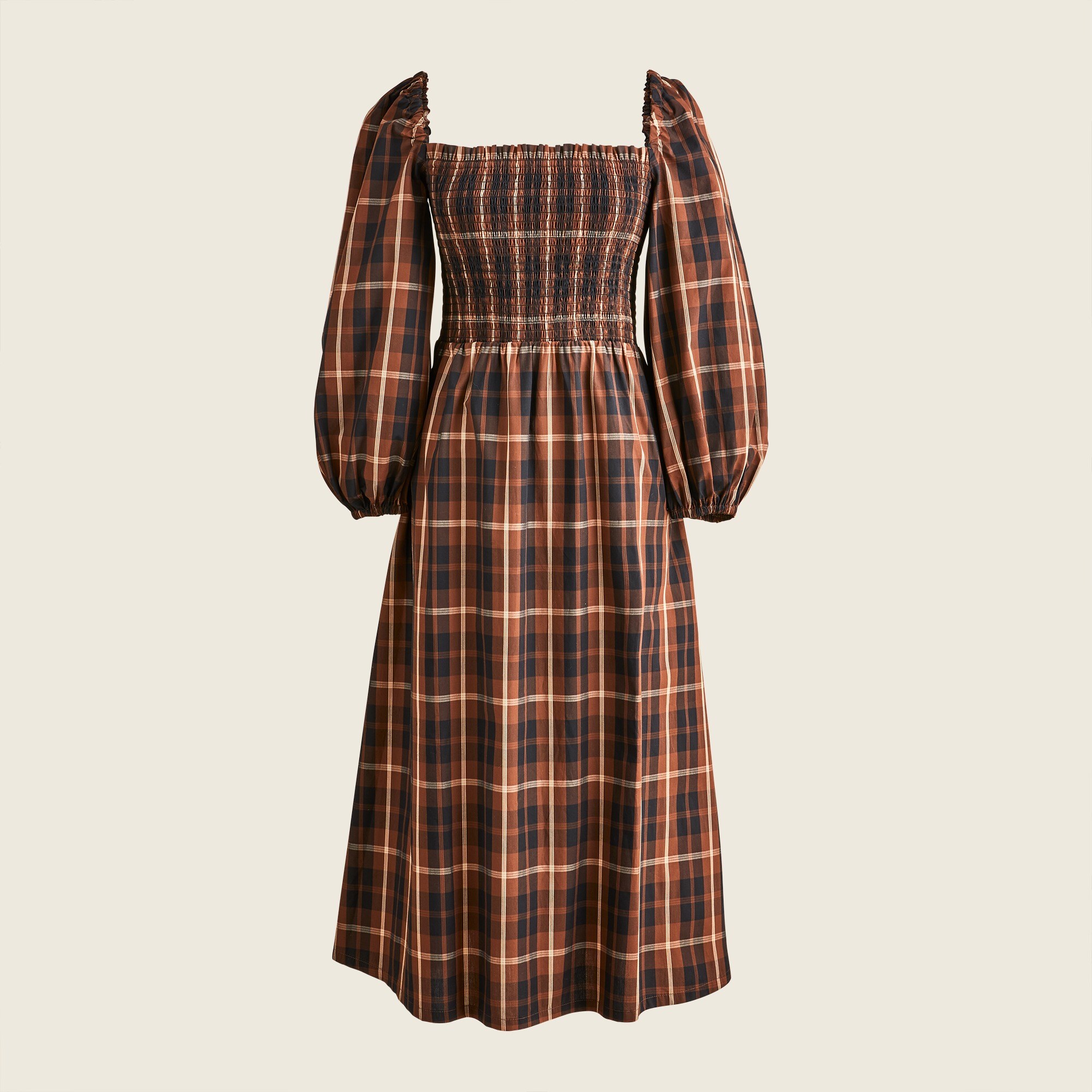 Smocked Puff-sleeve Dress In Friday Plaid For Women | J.Crew