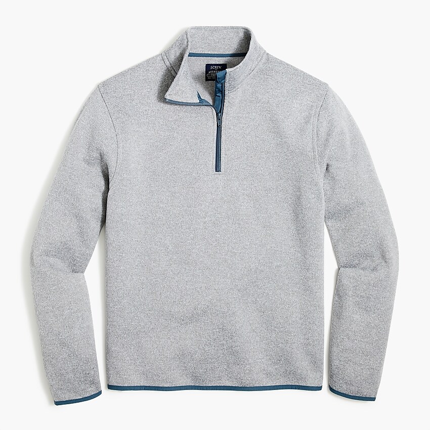 factory: marled fleece half-zip pullover for men, right side, view zoomed