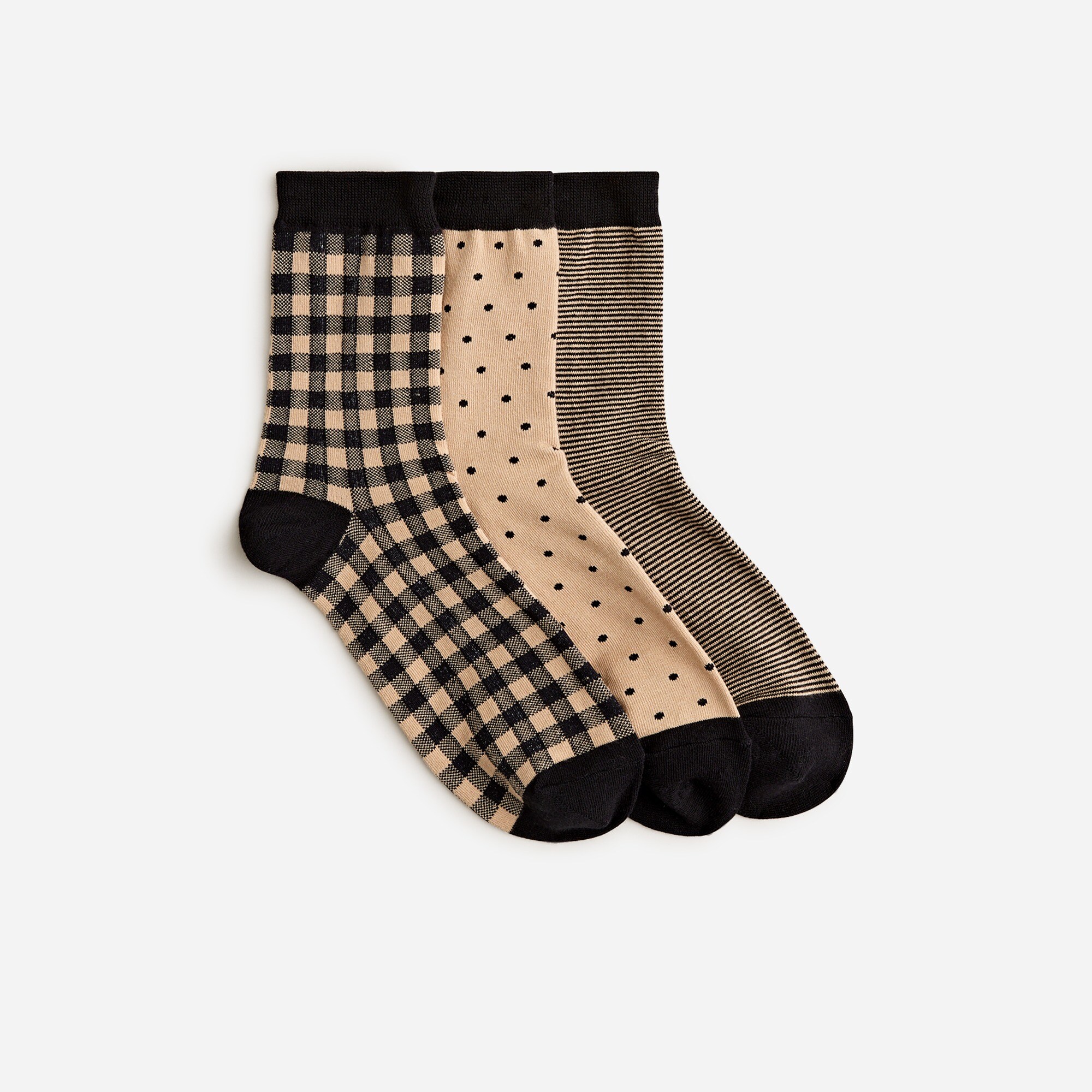 womens Tartan bootie socks three-pack