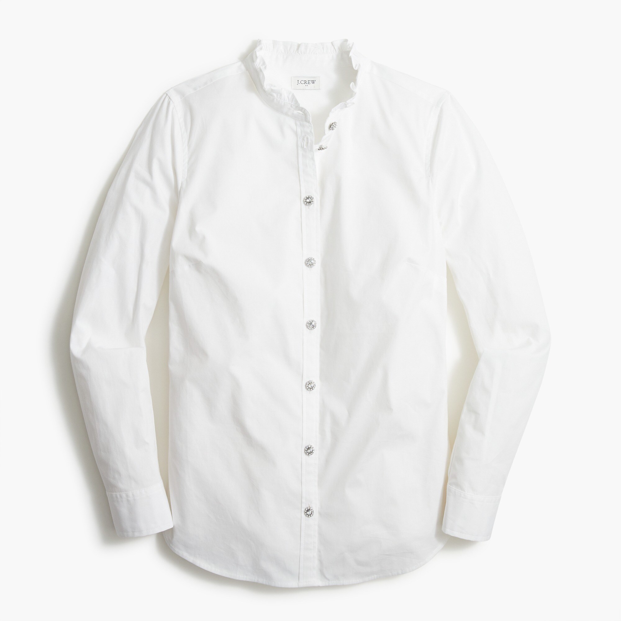Cotton poplin shirt with jewel buttons