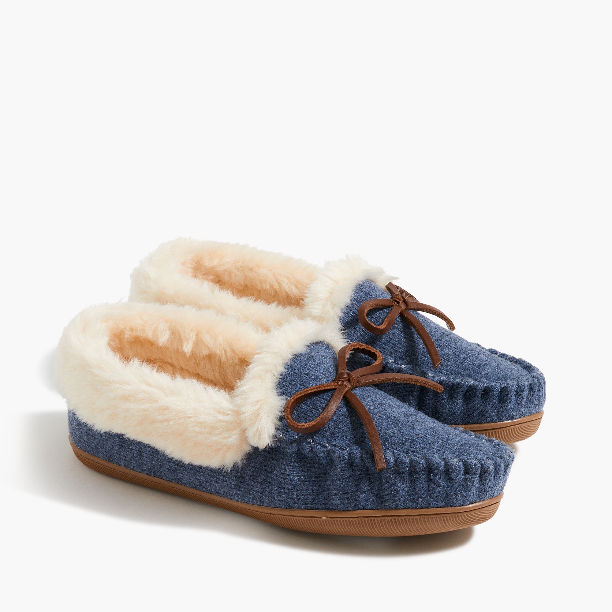 cozy shearling moccasin slippers for women