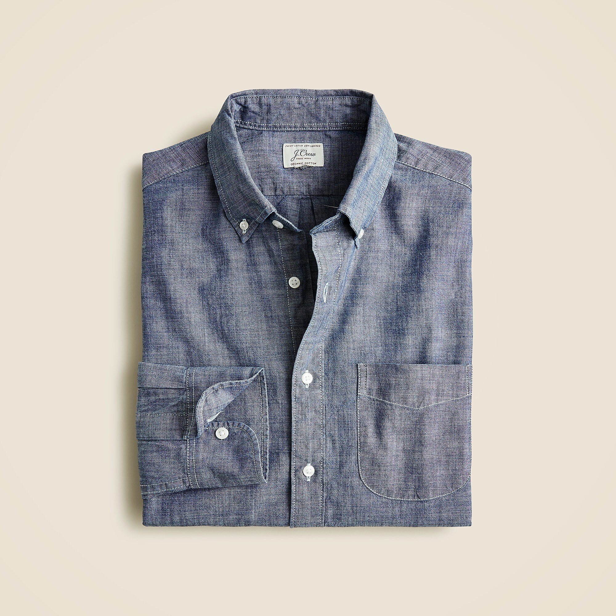 J.Crew Organic cotton chambray shirt in one-year wash