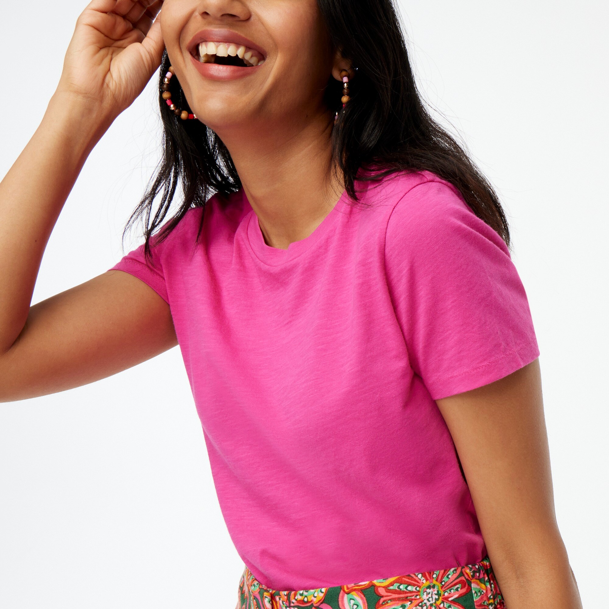 womens Vintage slub cotton crewneck tee
