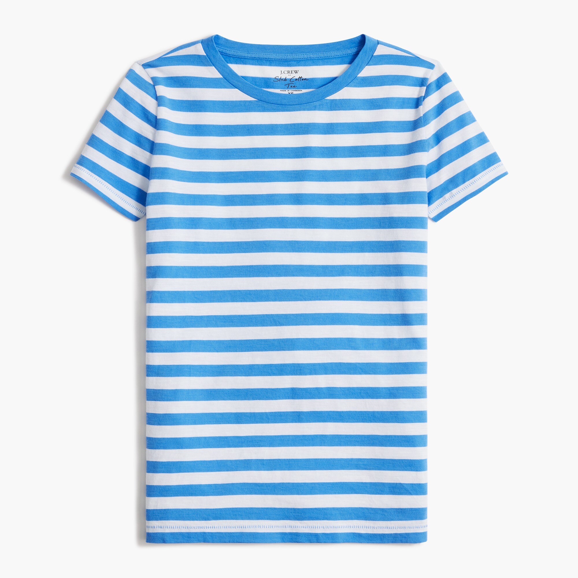 striped vintage slub cotton crewneck tee for women