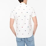 Slim short-sleeve printed flex oxford shirt