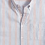 Slim short-sleeve striped oxford shirt