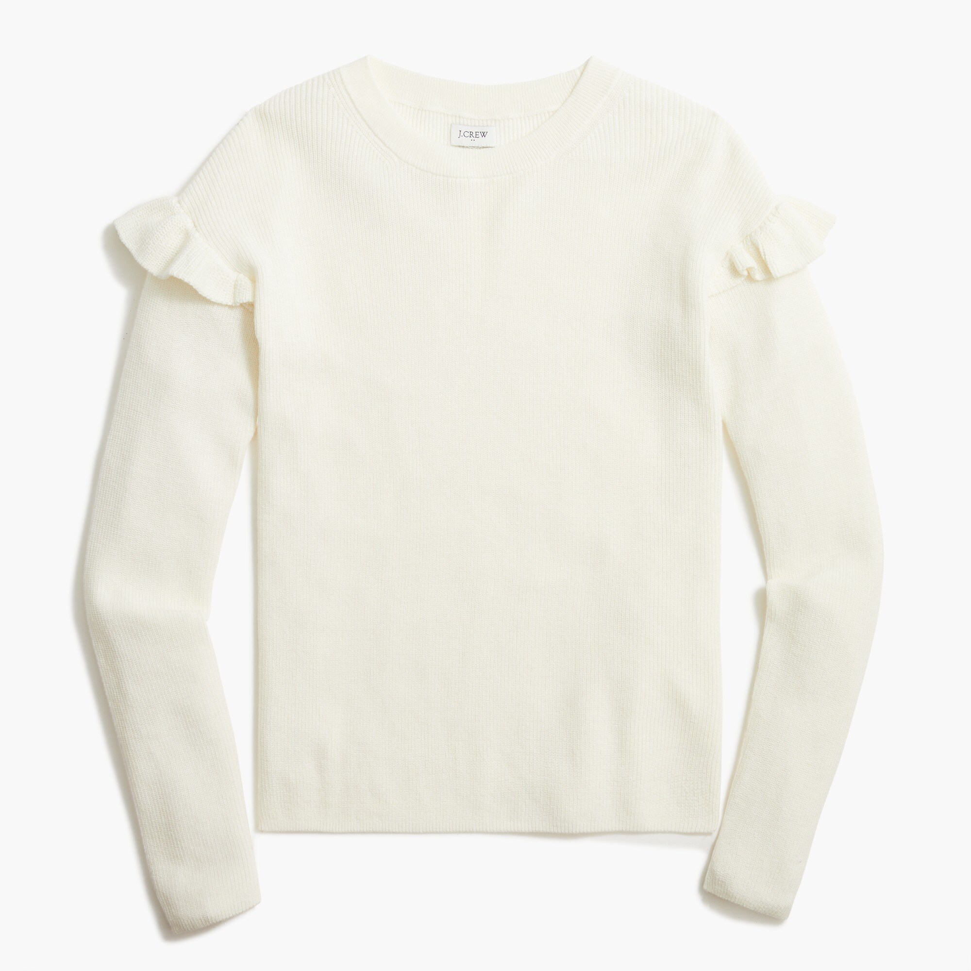 cotton ruffle-sleeve sweater for women