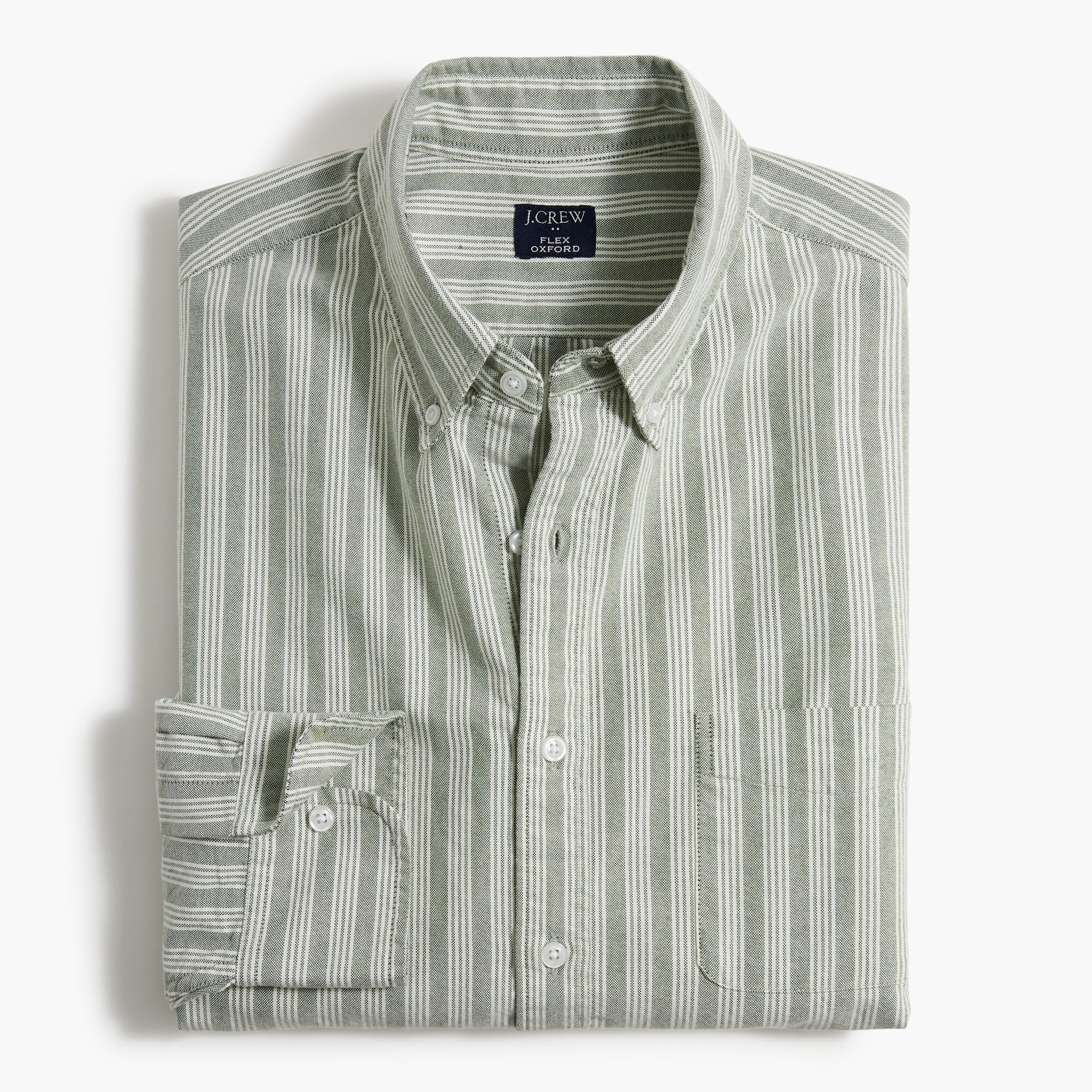 Factory: Striped Flex Oxford Shirt For Men