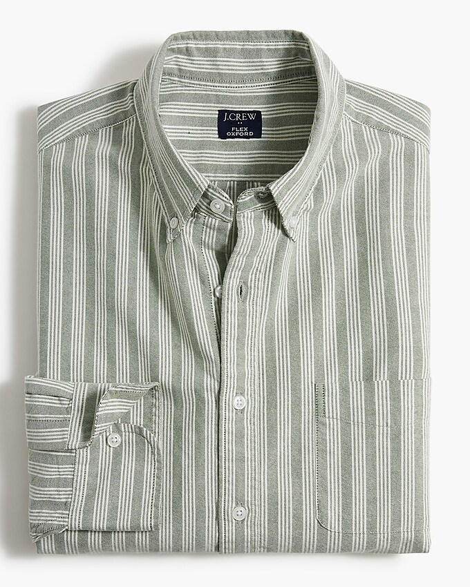 Factory: Striped Flex Oxford Shirt For Men