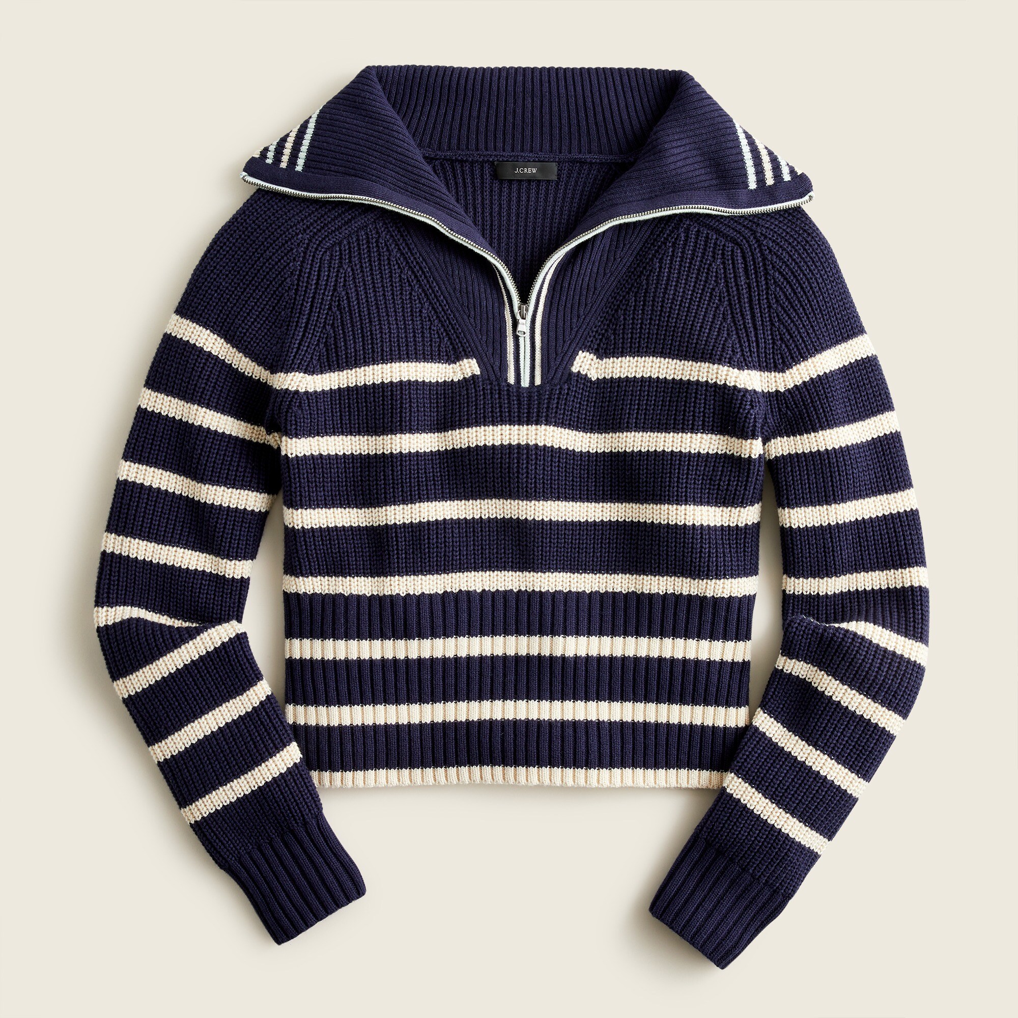 Cotton-cashmere pullover in stripe