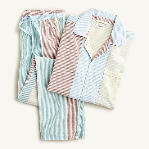  Pajama set in organic cotton seersucker