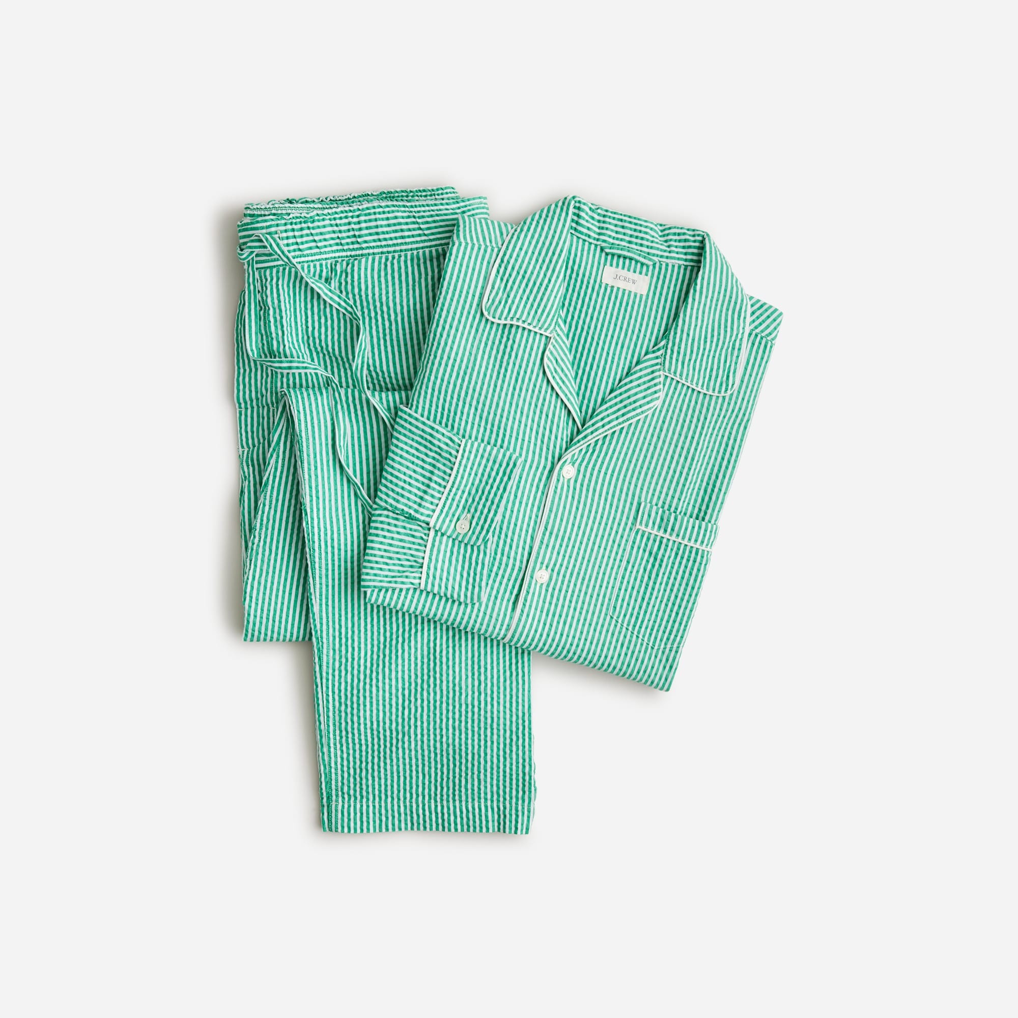 Pajama set in organic cotton seersucker