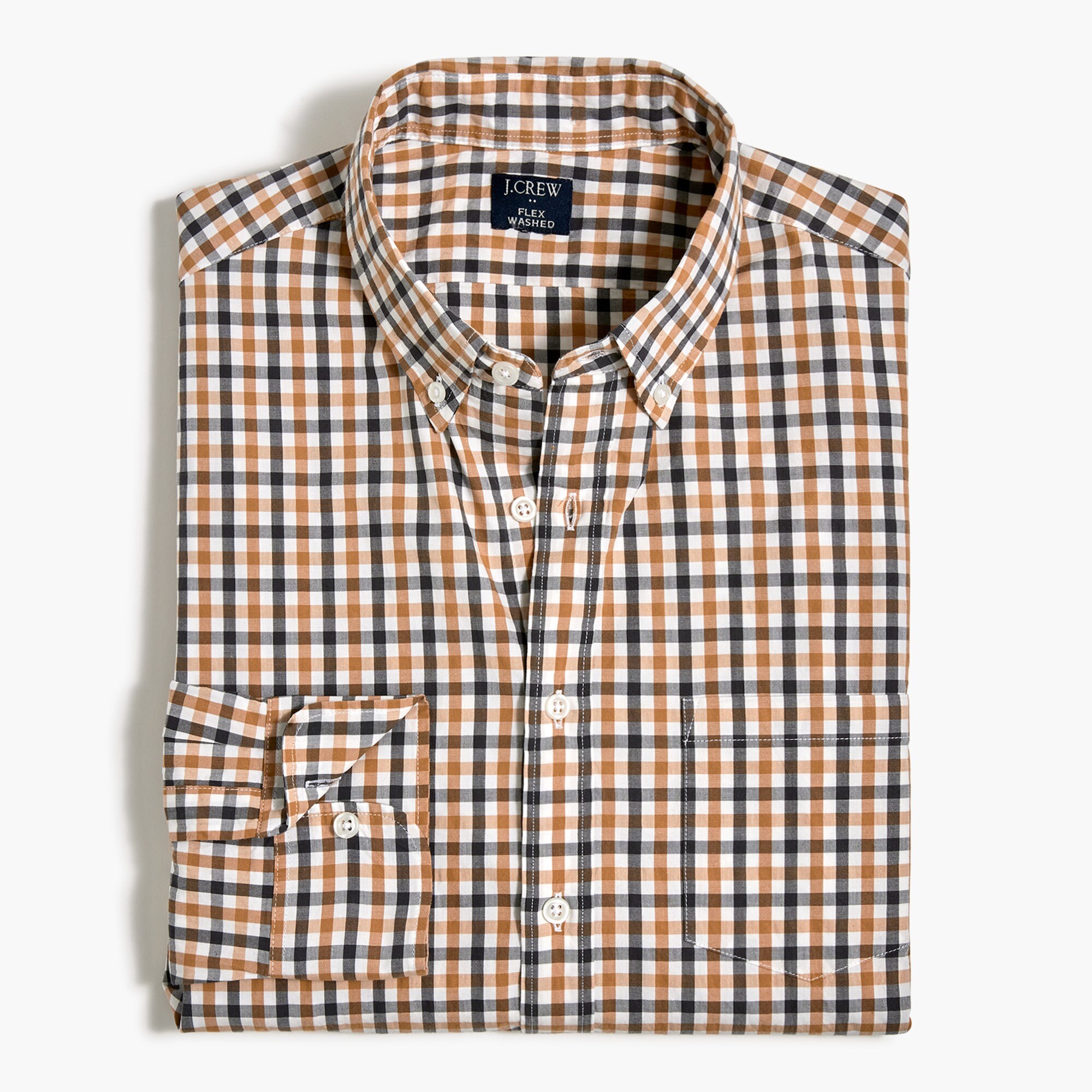 factory: gingham flex casual shirt for men