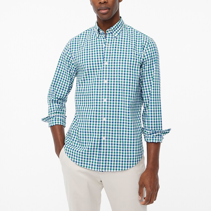 factory: gingham flex casual shirt for men, right side, view zoomed