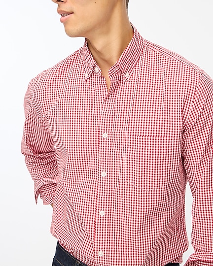 factory: gingham flex casual shirt for men
