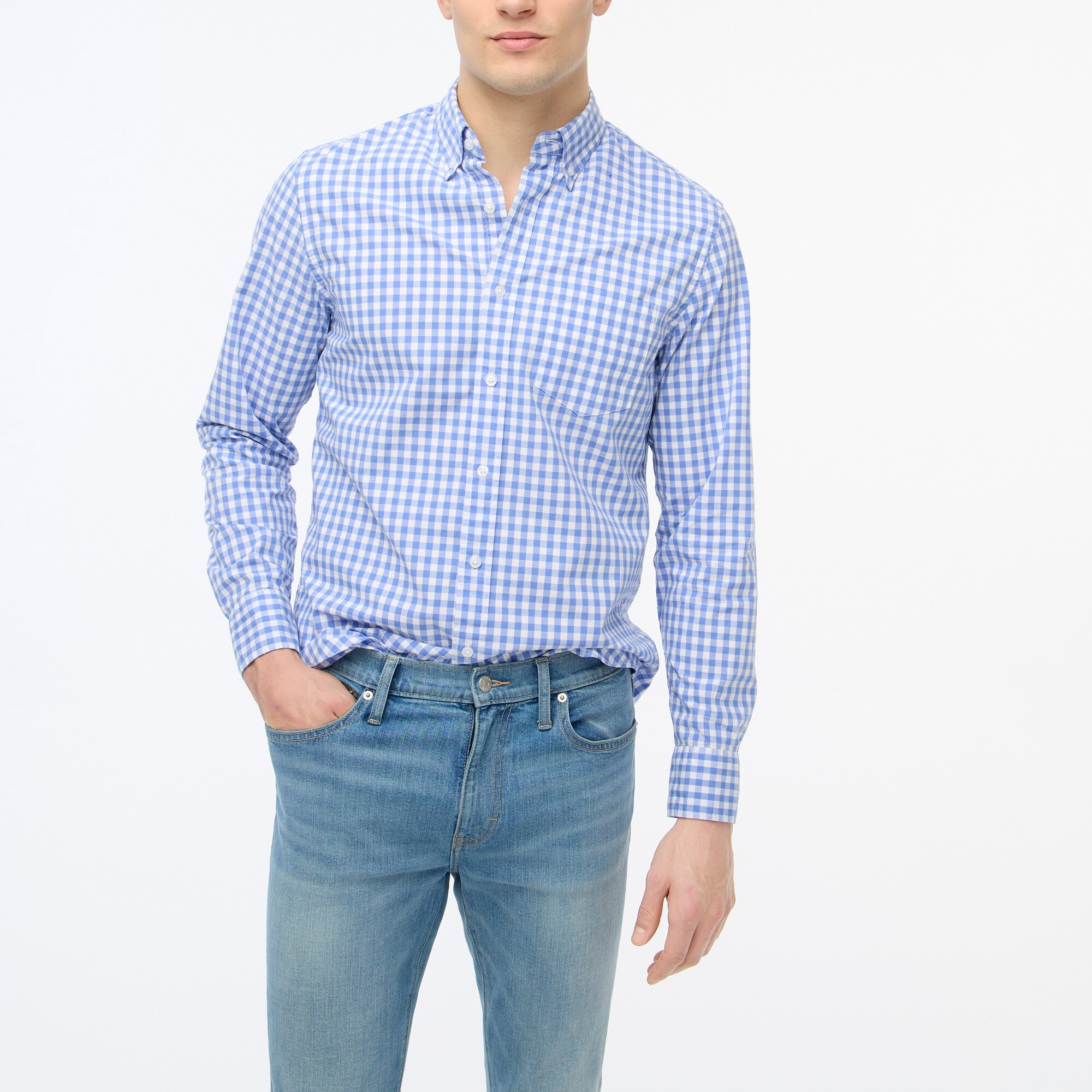 Factory: Gingham Flex Casual Shirt For Men