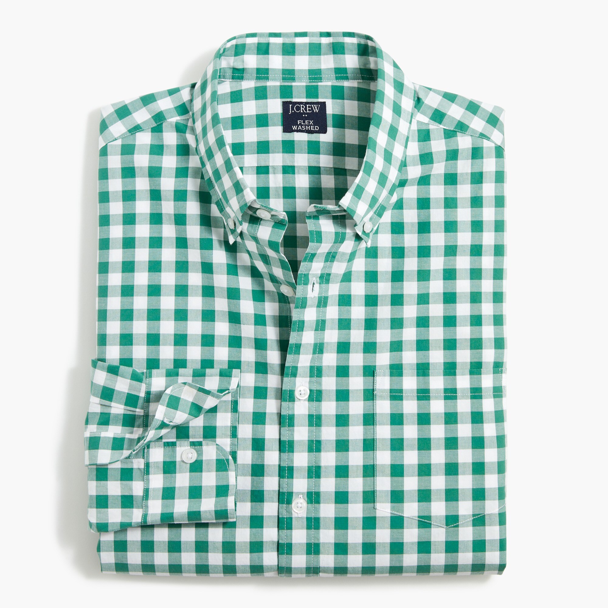 Slim gingham flex casual shirt